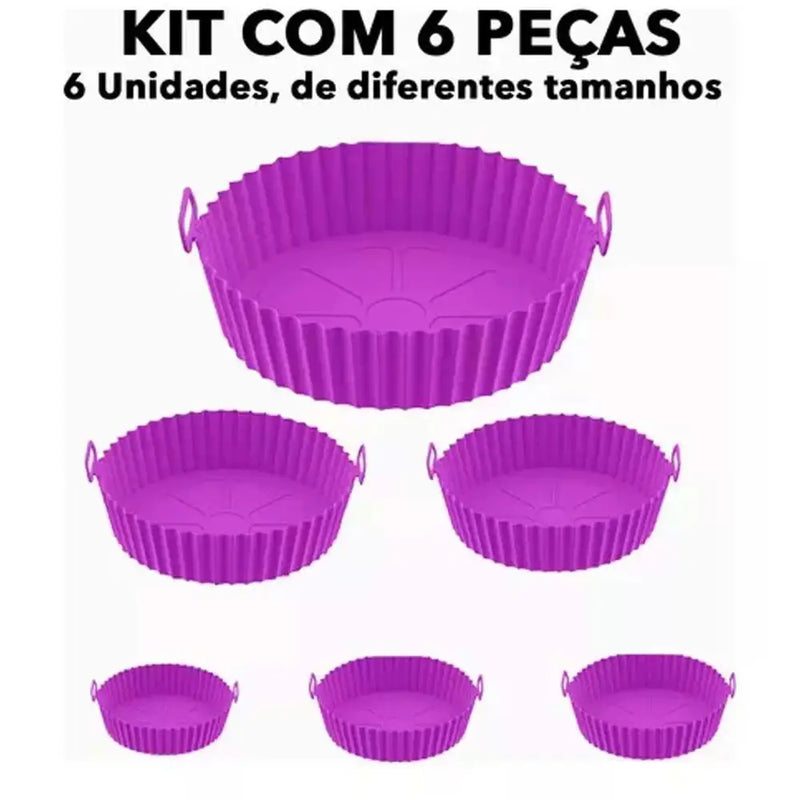 Capas Protetoras de Silicone para AirFryer Kit 6  Medidas Diferentes