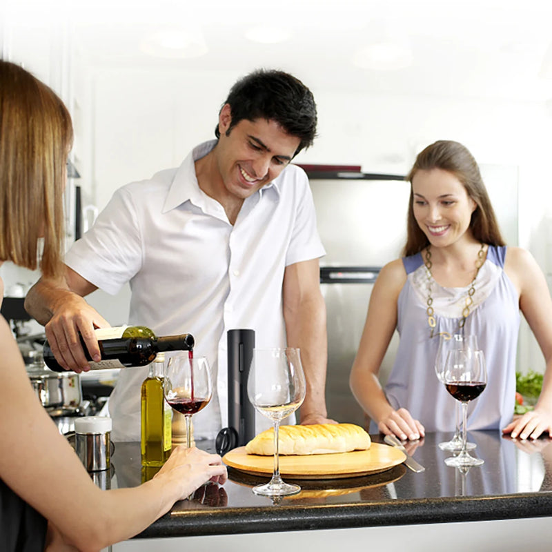 Abridor de vinho elétrico saca-rolhas automático abridor de garrafas á pilha ferramenta de bar cozinha